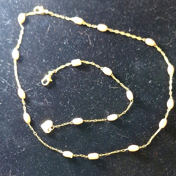 Barbie Jewelry - Vintage Barbie Gold and Pink Fresh Water Pearls  Necklace And Bracelet.